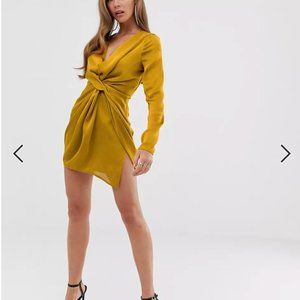 Club L Satin Detail Knot Short Dress